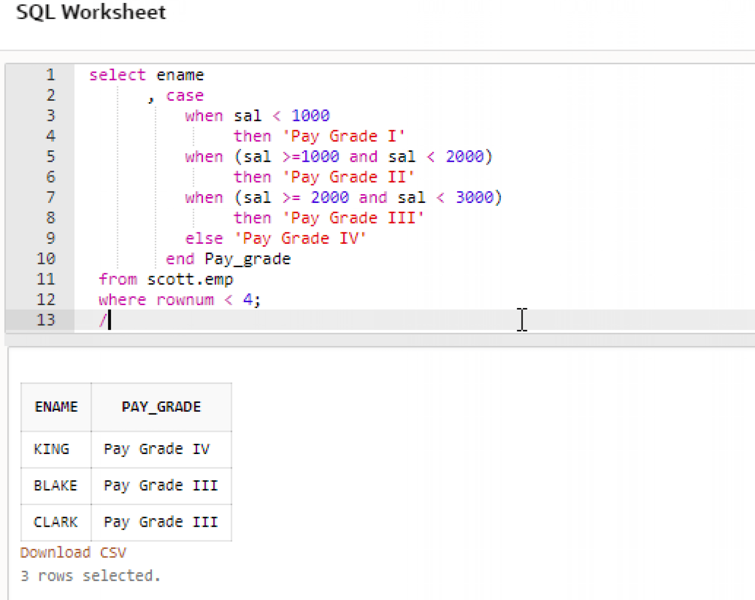 pl sql decode example