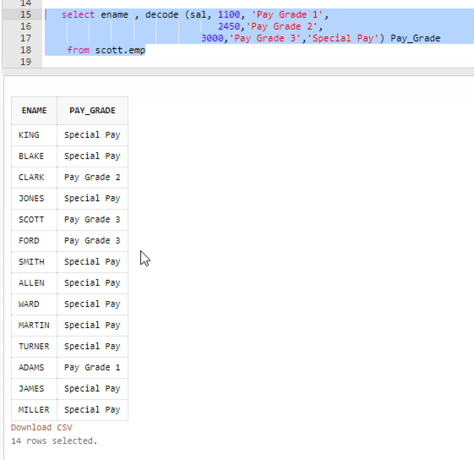 example decode oracle