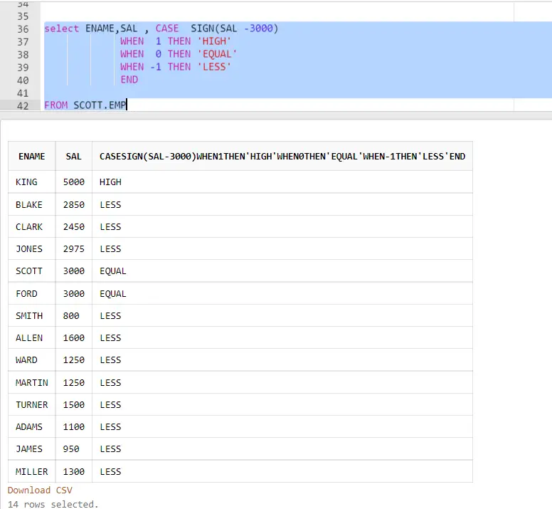 case in oracle