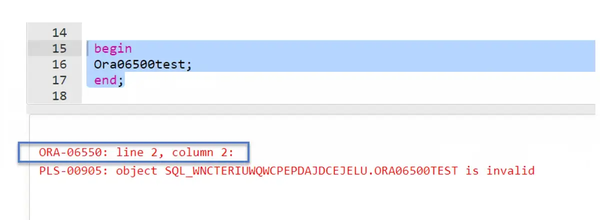 Ora-06550 error pl sql