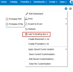 add report to Briefing Books