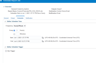Schedule Report in oracle fusion