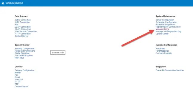 image 4 clear cache in Oracle Fusion Bi Publisher 3