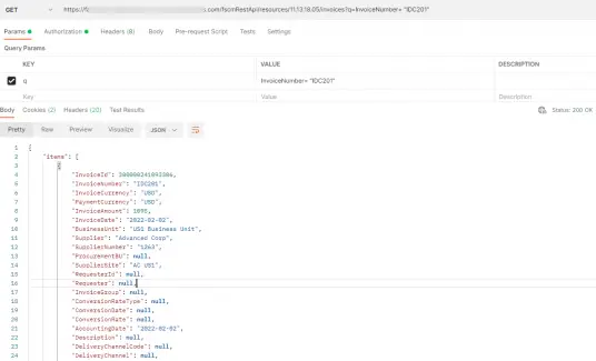 Create AP Invoice rest api in Oracle Fusion ERP